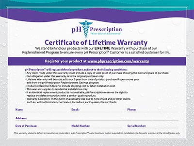 pH Prescription Lifetime Warranty